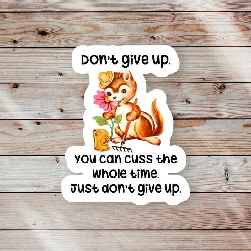 Don’t Give Up Retro Sticker