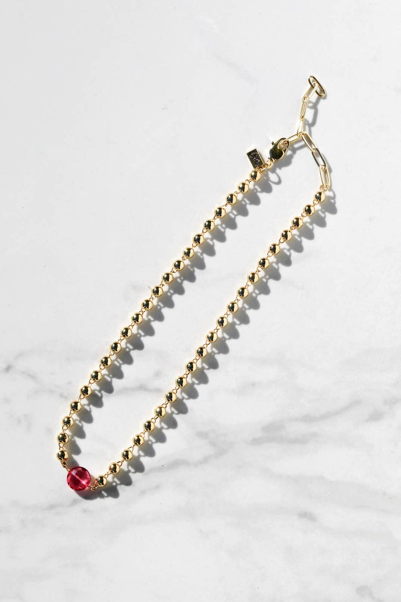 LUCCA NECKLACE- PINK TOPAZ