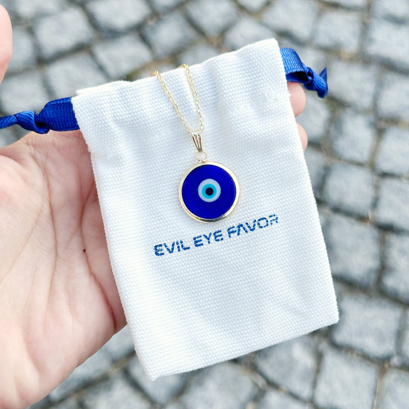 Blue Evil Eye Murano Glass Necklace, Christmas Gift Idea