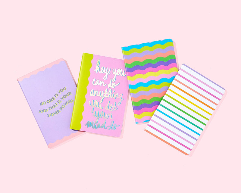Mini Notebook Set - Neon + Foil - 4 Piece Set