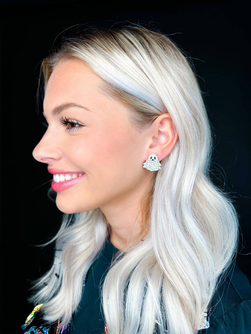 Beaded Ghost Stud