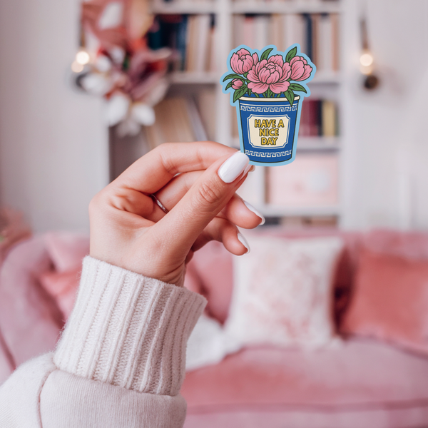 NYC To-Go Coffee Cup Sticker – Floral Urban Aesthetic