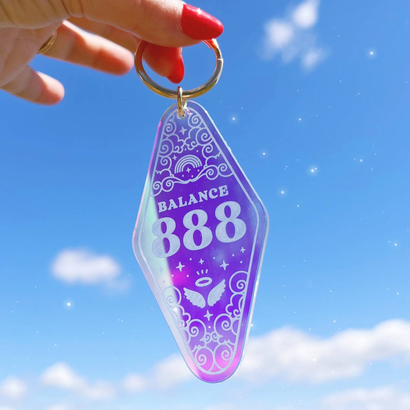 Angel Number Motel Keychain - Stocking Stuffer: 111 Manifest / Packaged (carded)