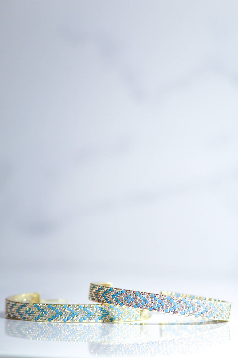 AXEL HOOPS- TURQUOISE COLORFUL HOOPS + 14K GOLD VERMEIL