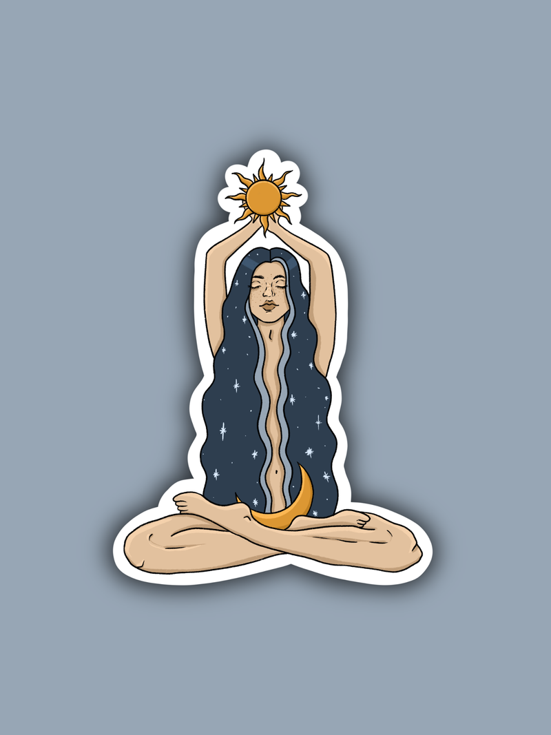 Sun/Moon Witch Sticker - light skin tone