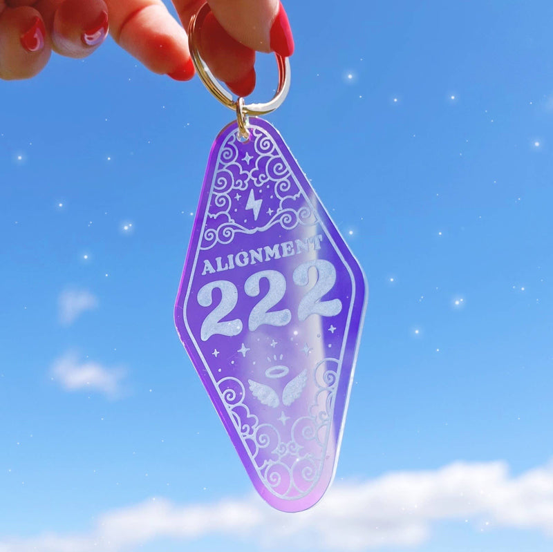 Angel Number Motel Keychain - Stocking Stuffer: 777 Lucky / Packaged (carded)