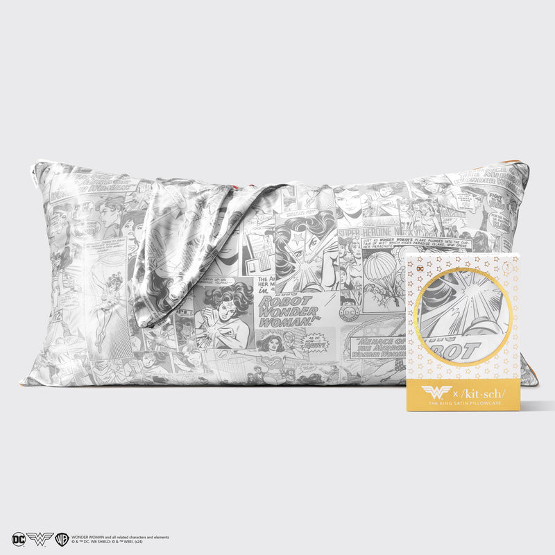 Wonder Woman x kitsch King Satin Pillowcase- Comic Print