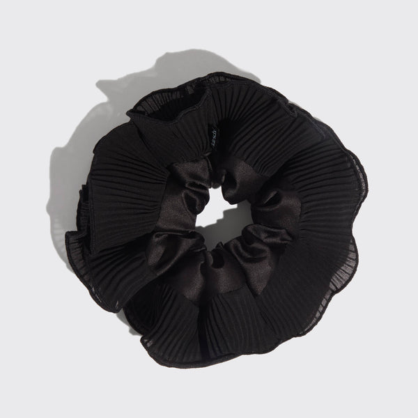 Pleated Scrunchie - Halloween Black