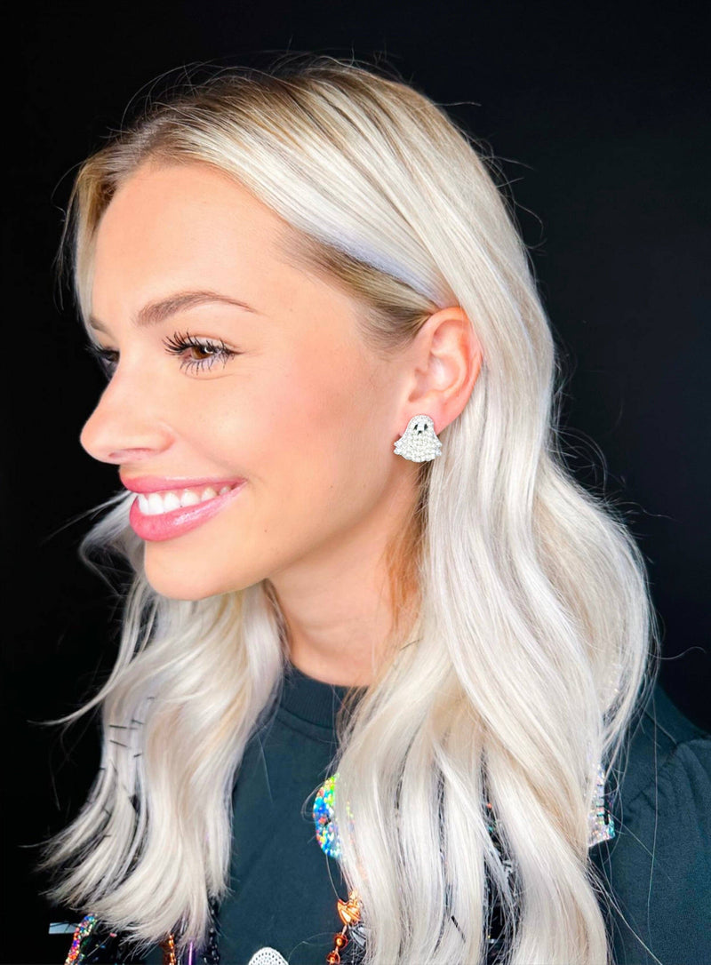 Beaded Ghost Stud