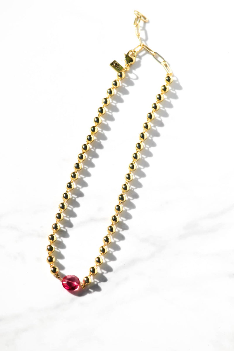 LUCCA NECKLACE- PINK TOPAZ