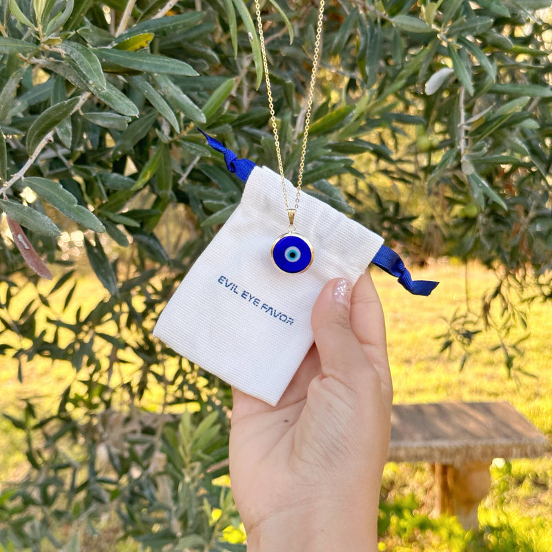 Blue Evil Eye Murano Glass Necklace, Christmas Gift Idea