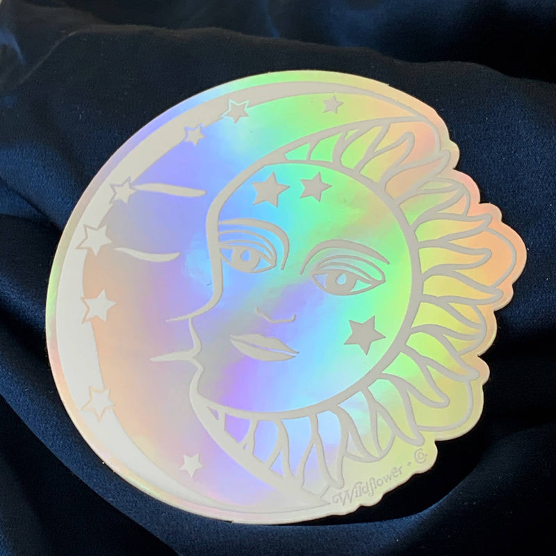 Sun & Moon Sticker - Holographic