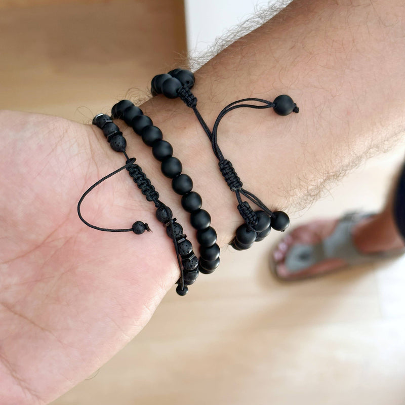 Onyx Bracelet with Evil Eye, Men Bracelet