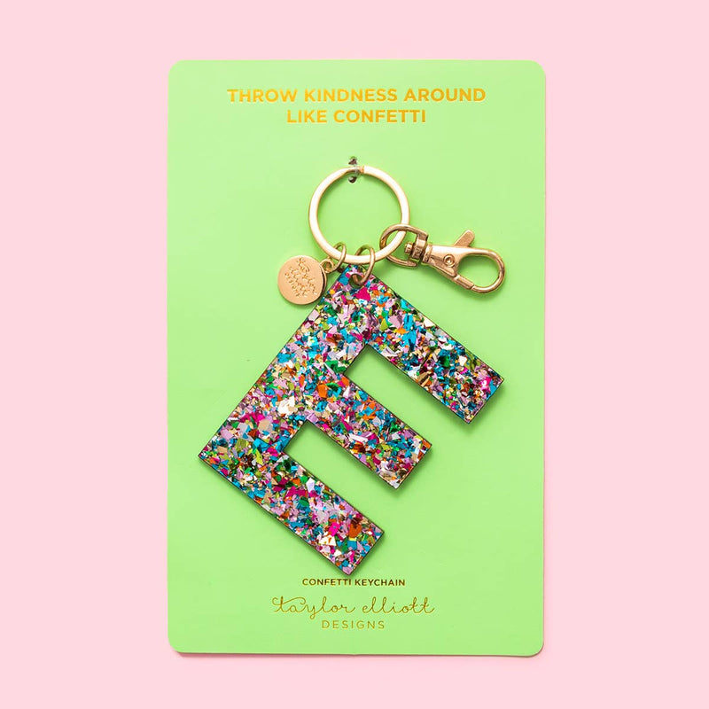 Keychains - Letters A-Z - Colorful Confetti - Each: J