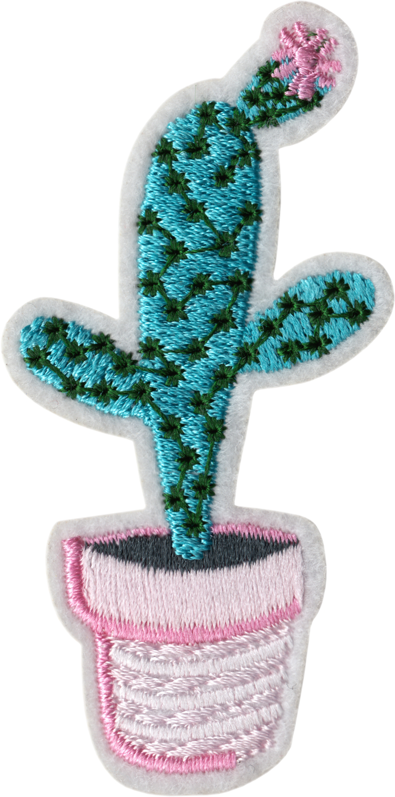 Patch - Cactus - Turquoise And Green In A Pink Pot