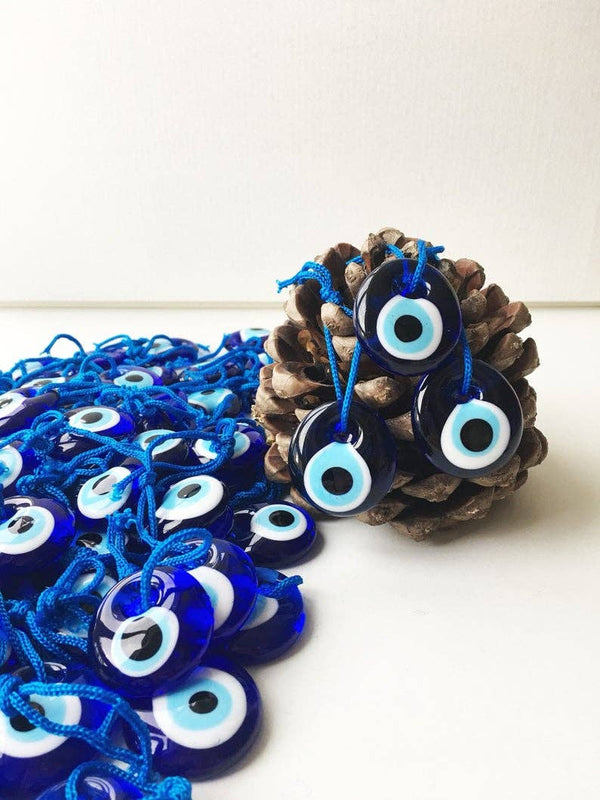 Evil eye bead, blue glass evil eye charm