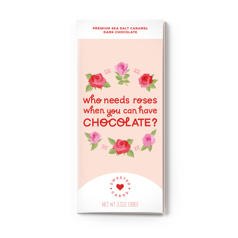 GALentine's Day Card with Chocolate Inside - Who Needs Roses