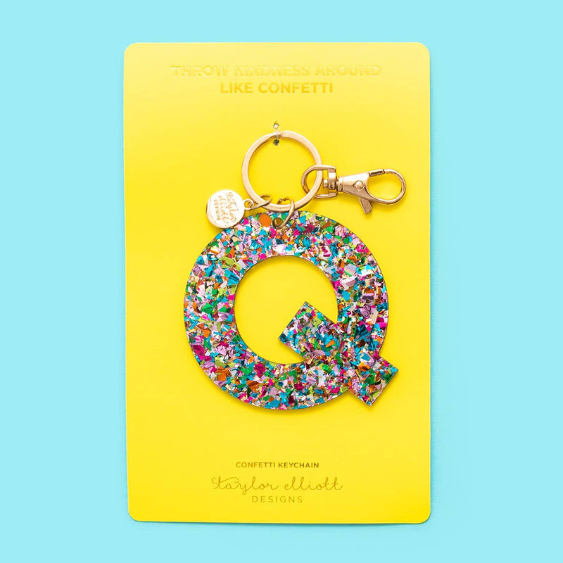 Keychains - Letters A-Z - Colorful Confetti - Each: T