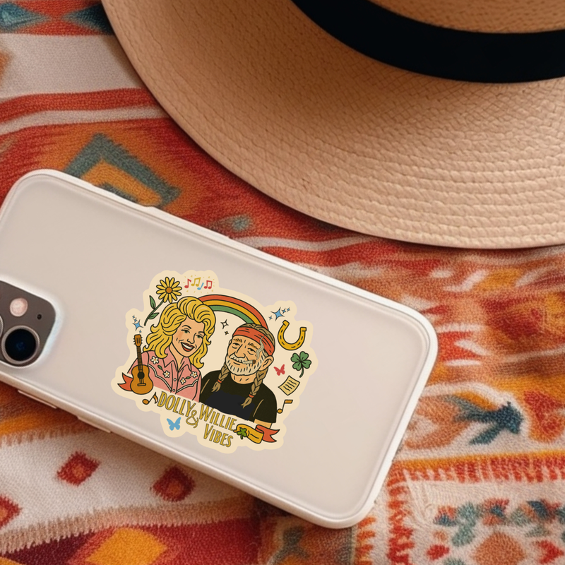 Willie and Dolly Vibes Sticker 