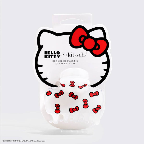 Hello Kitty x Kitsch Recycled Puffy Claw Clip- Kitty Bows