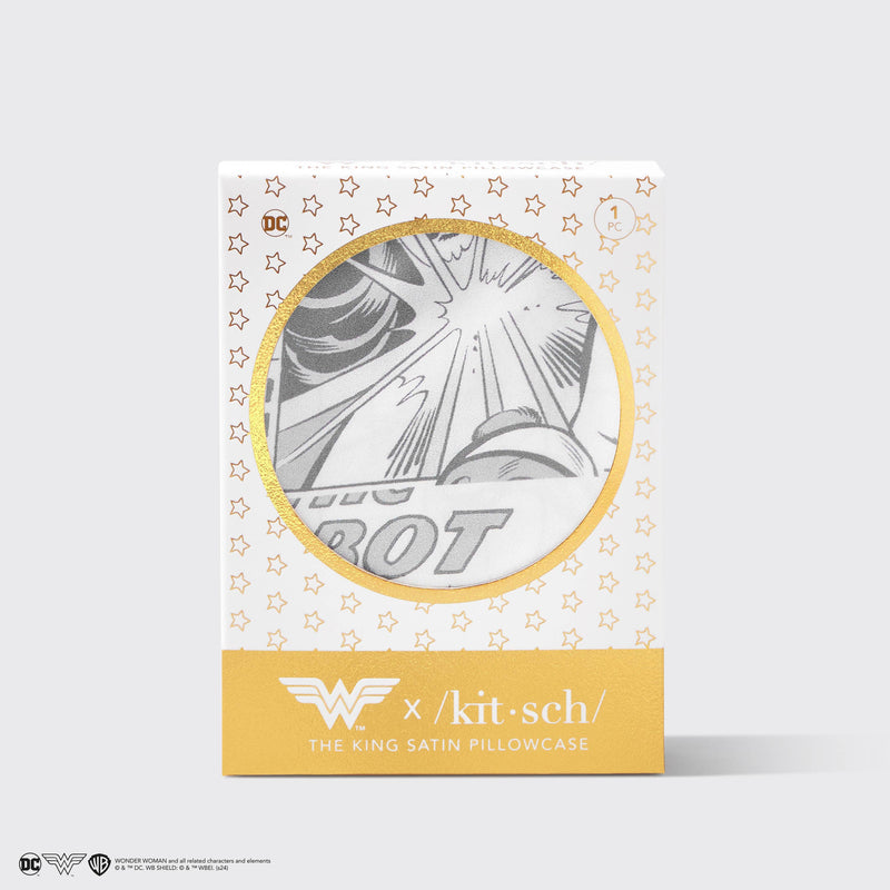 Wonder Woman x kitsch King Satin Pillowcase- Comic Print
