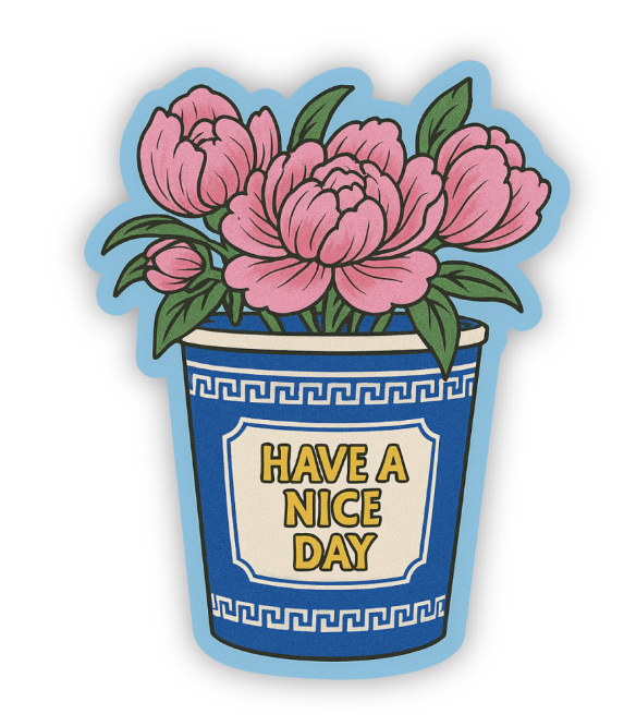 NYC To-Go Coffee Cup Sticker – Floral Urban Aesthetic