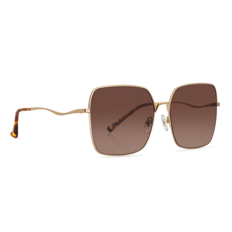 Clara Gold Brown Gradient Sunglasses