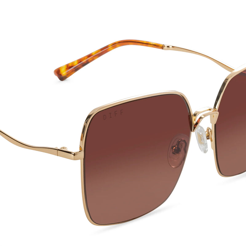 Clara Gold Brown Gradient Sunglasses