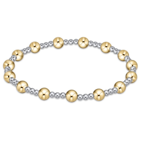 Classic Sincerity Pattern 5mm Bead Bracelet - Mixed Metal