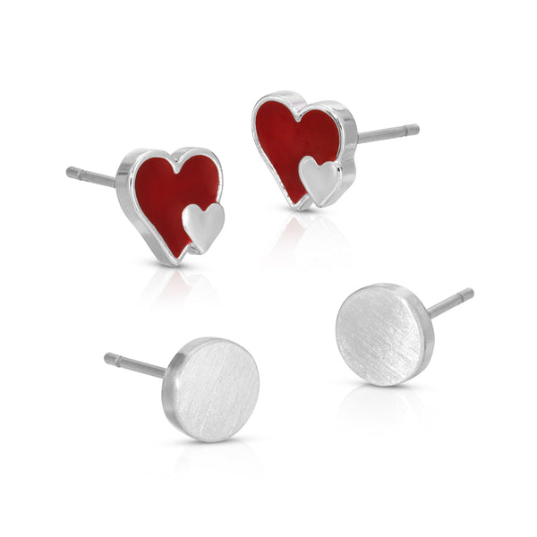 2pr - Hearts/Rounds (Silver) - Extra Love