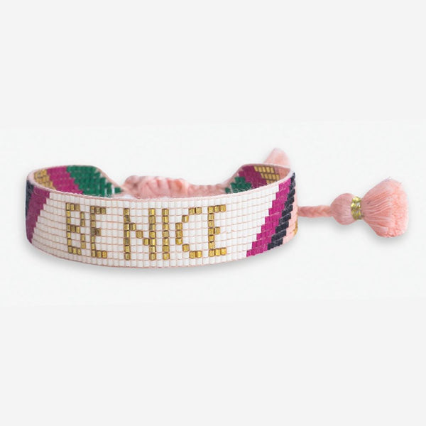 Gabby "Be Nice" Adjustable Beaded Bracelet Multicolor