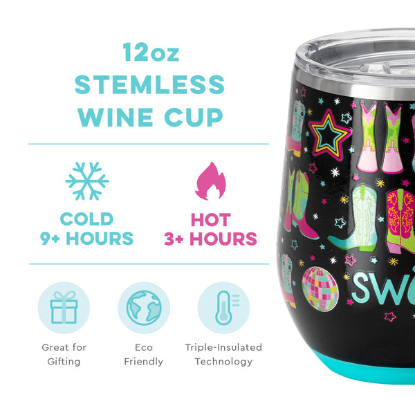 Disco Cowgirl Stemless Wine Cup (12oz)