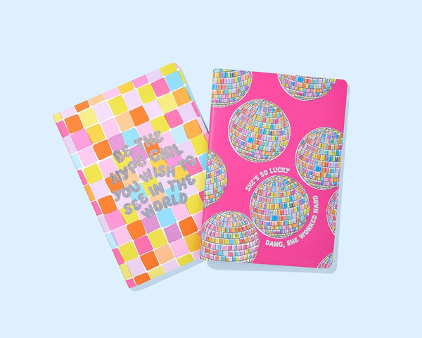 Notebook Set - Disco Ball + Motivational - EK - 2 Piece Set
