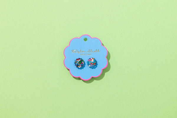 Stud Earrings - Acrylic Clouds - Colorful Confetti