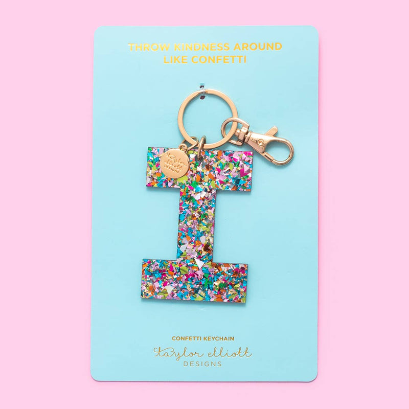 Keychains - Letters A-Z - Colorful Confetti - Each: I