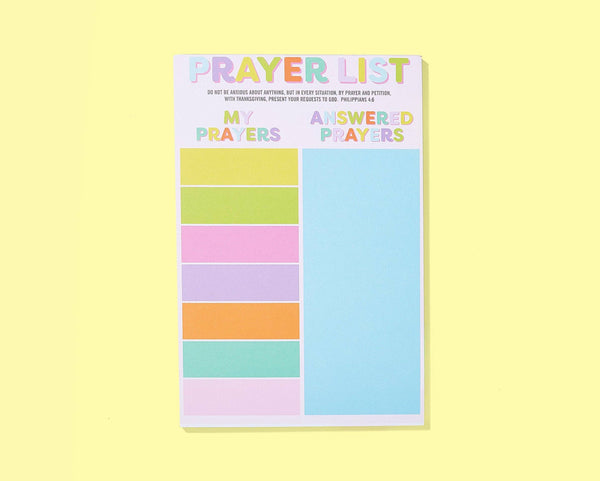 Prayer List Notepad - "My + Answered Prayers" - 50 Sheets