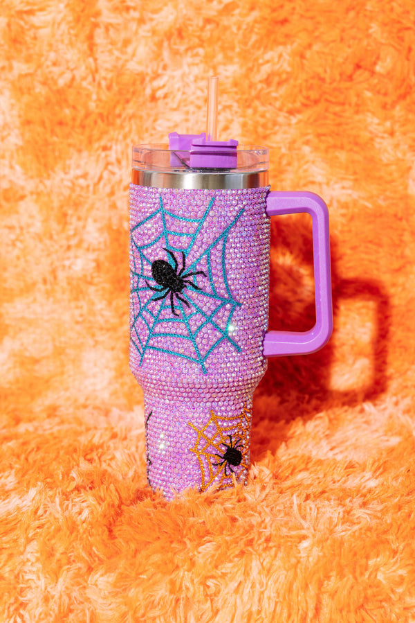 Queen of Sparkles - Lavender Spider Web Tumbler - O/s