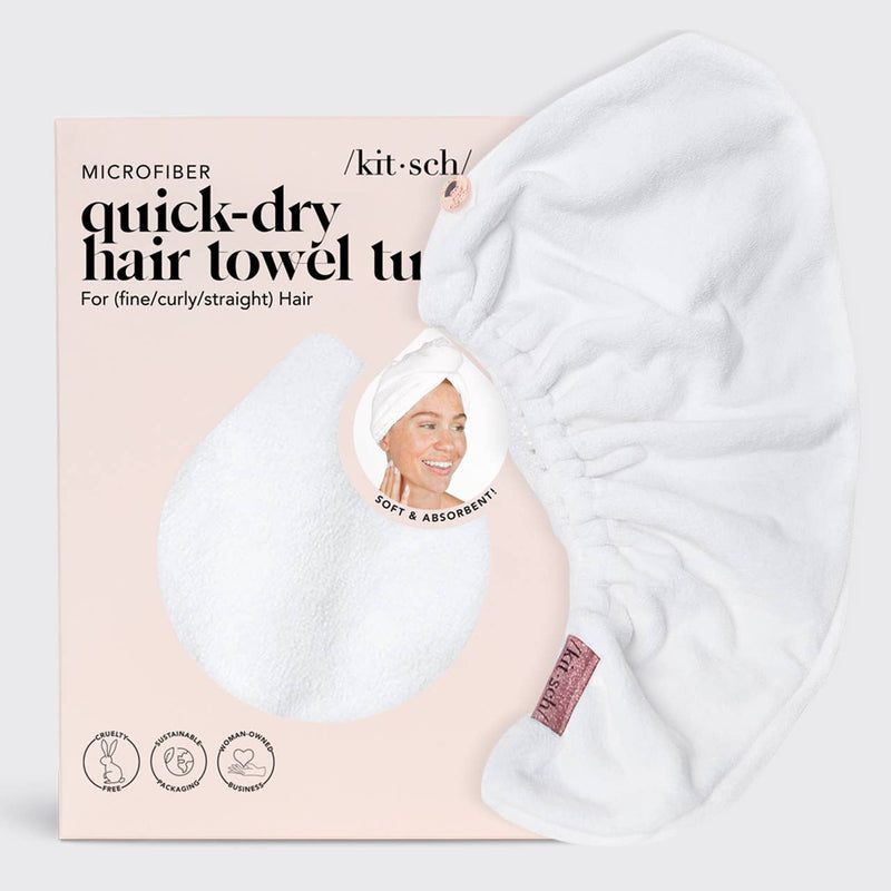 Quick Dry Hair Towel - White