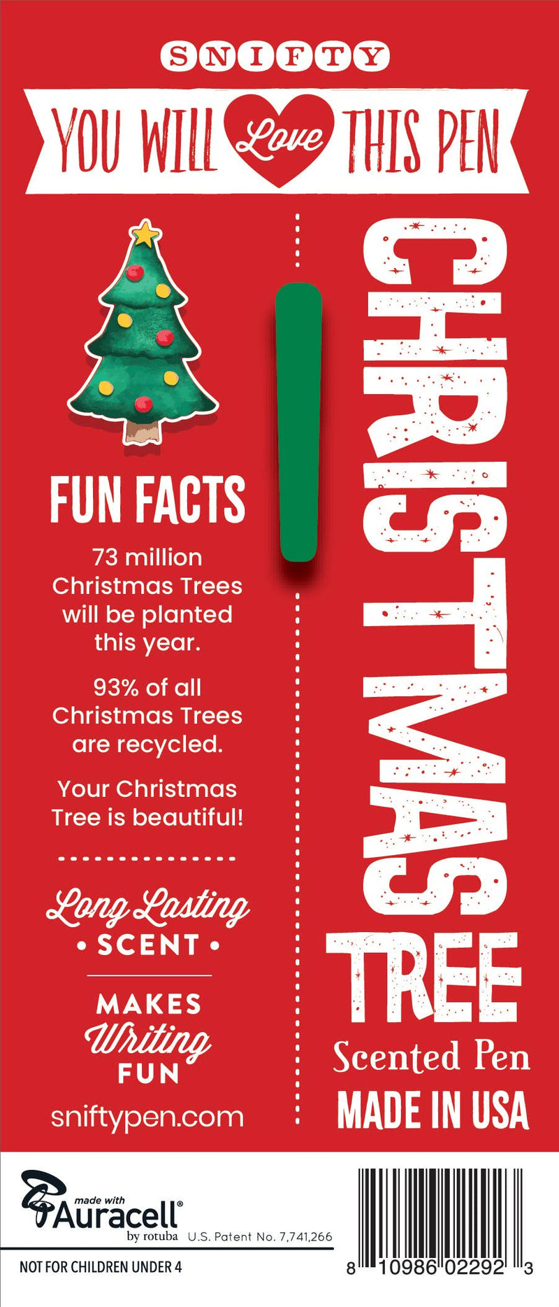 CHRISTMAS TREE HOLIDAY SCENTED PEN CARDED - SET OF 12