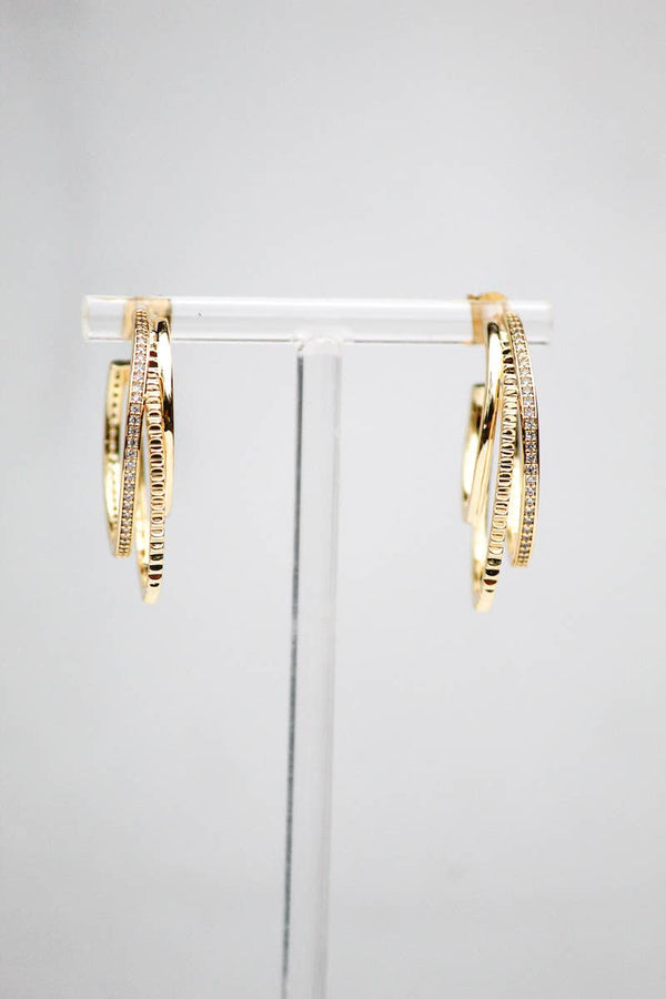 TRIPLE THREAT HOOPS- 14K GOLD VERMEIL