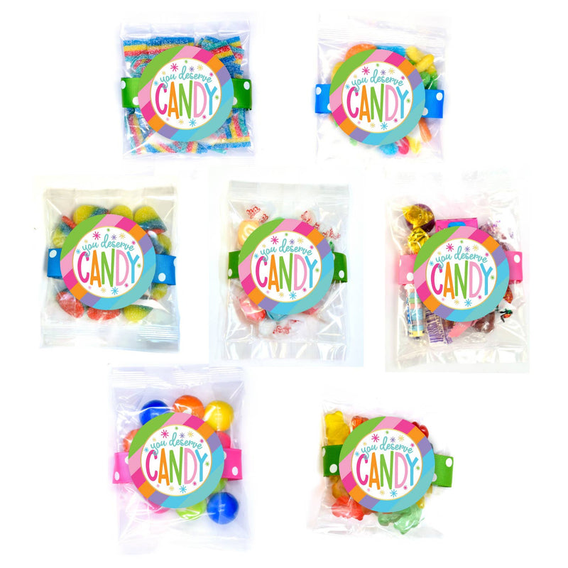 Candy Bags - Bright Stripe You Deserve... - Small - 42 Bags