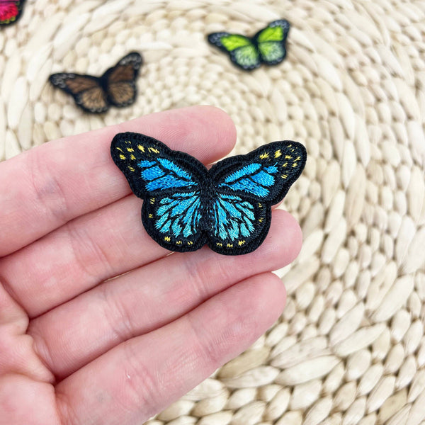 Iron-On Butterfly Patches - Multiple Sizes and Colors: Small / Aqua