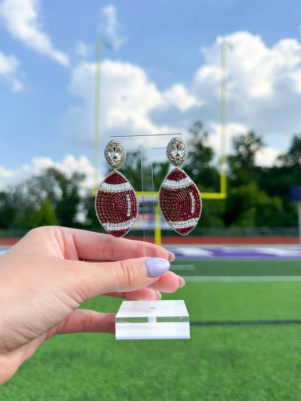 Beaded Maroon Footballs