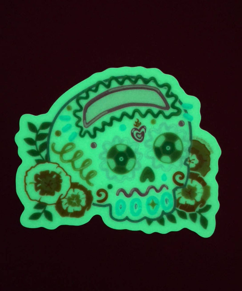 SUGAR SKULL Glow in the dark sticker