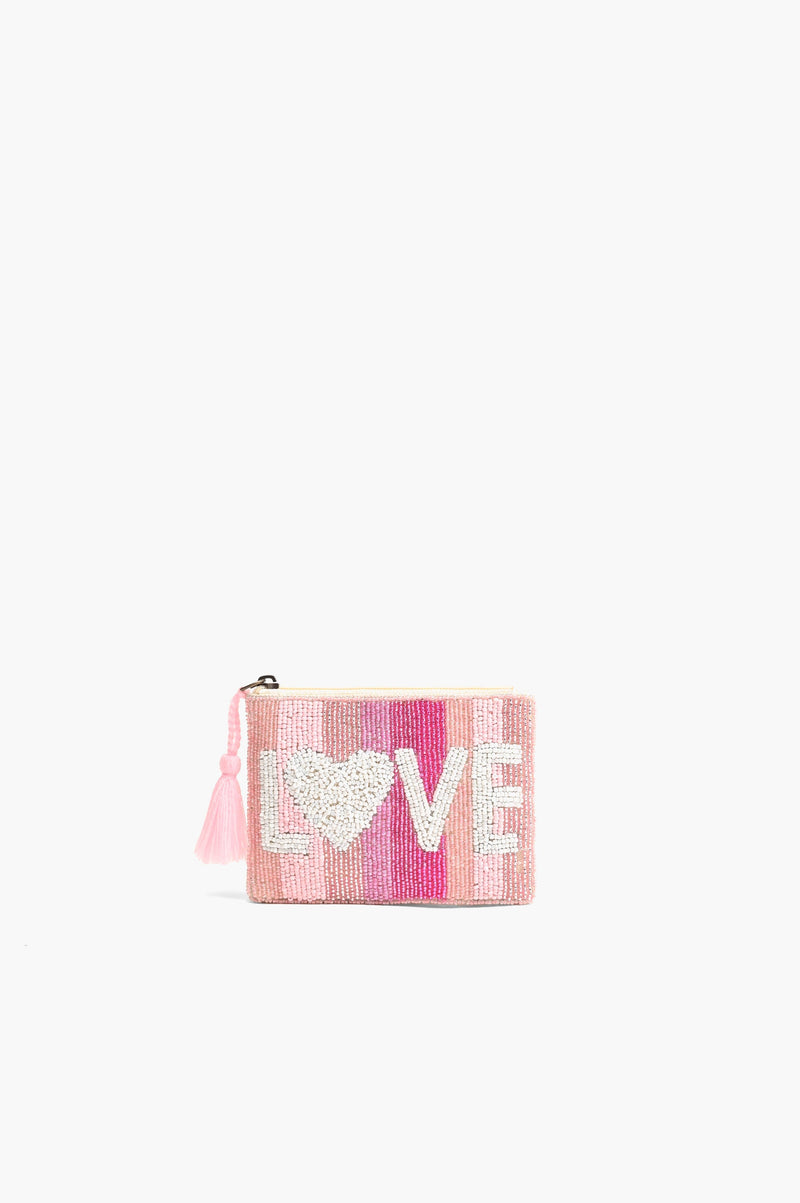 All the Love Coin Bag - Grey Leopard with Heart