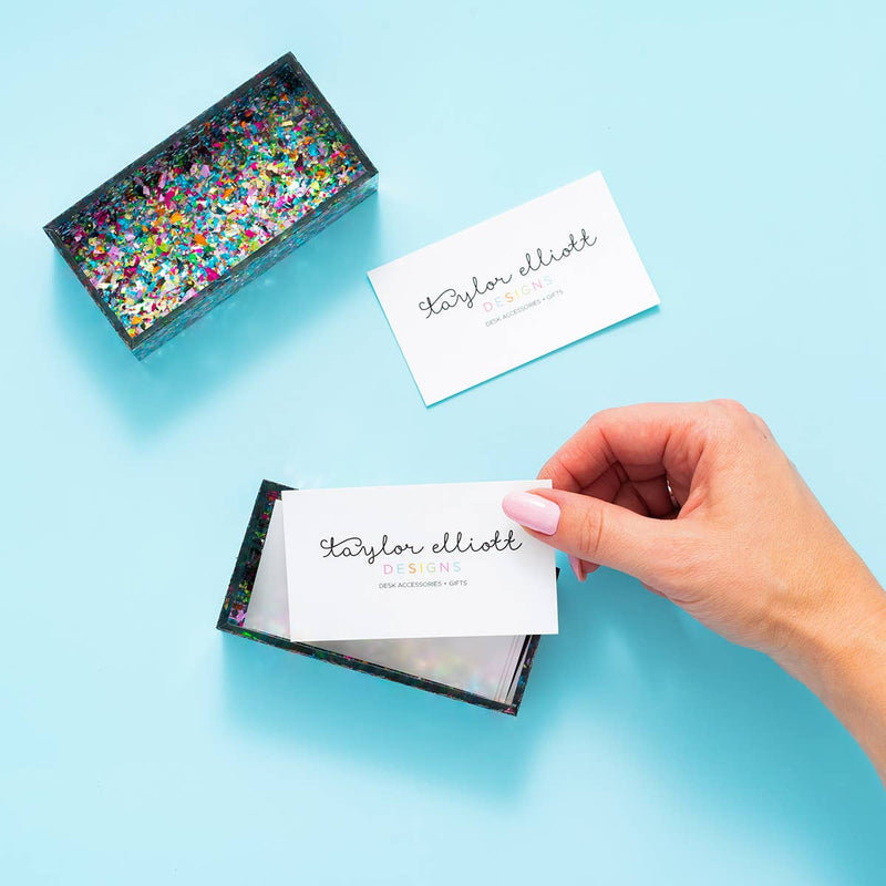 Business Card Holder - Colorful Confetti