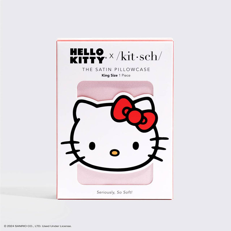 Hello Kitty x Kitsch Pillowcase King - Solid Pink Kitty Face