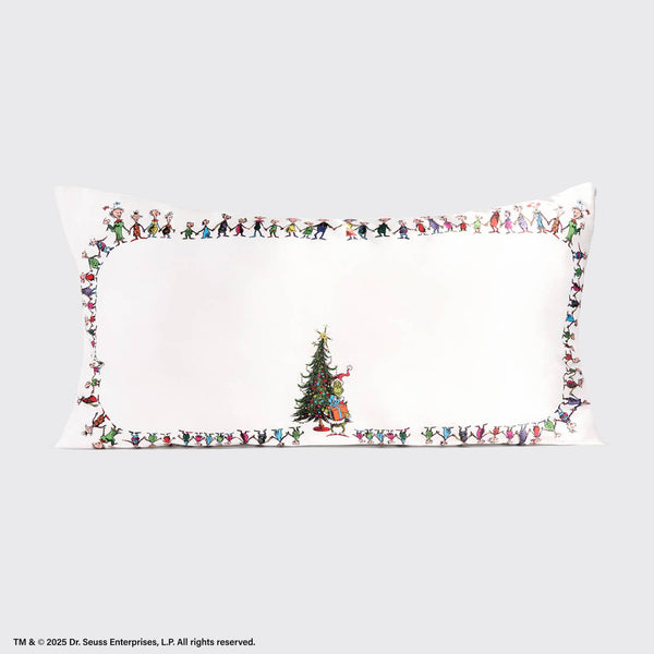 The Grinch x Kitsch Satin Pillowcase in Whoville - King