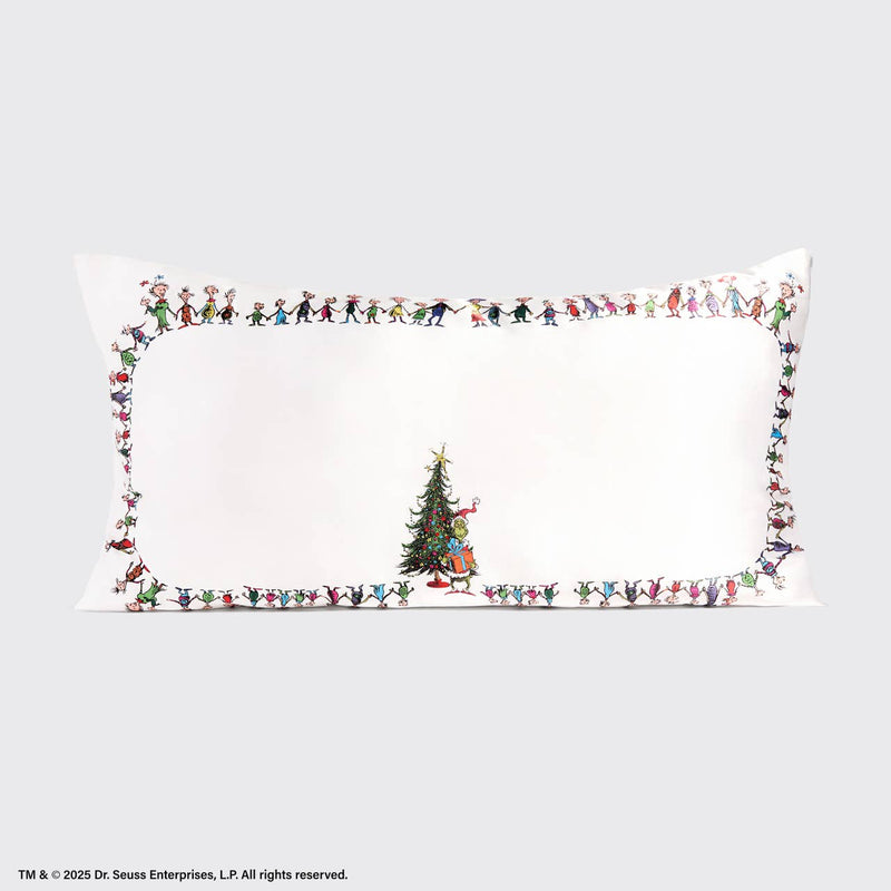 The Grinch x Kitsch Satin Pillowcase in Whoville - King