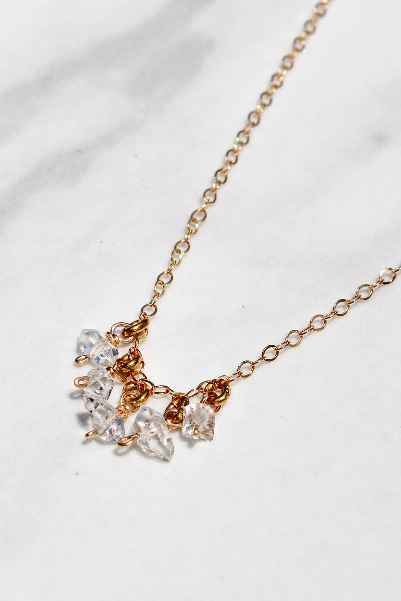 MOONDROPS CLUSTER NECKLACE- 14K GOLDFILL : Sterling Silver